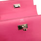 HERMES Kelly Wallet Medium Size Pink Leather Chèvre Silver Hardware D-Stamp 7-8-680