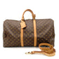 LOUIS VUITTON Monogram Keepall 55 Boston Bag Bandoulière Travel Bag 7-8-708