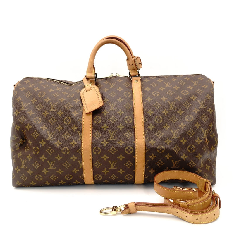 LOUIS VUITTON Monogram Keepall 55 Boston Bag Bandoulière Travel Bag 7-8-708