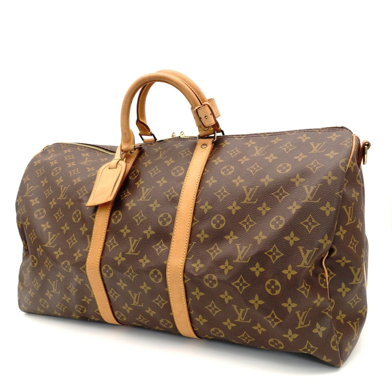 LOUIS VUITTON Monogram Keepall 55 Boston Bag Bandoulière Travel Bag 7-8-708