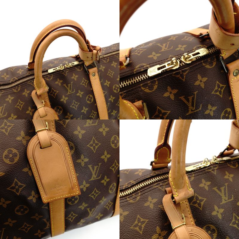 LOUIS VUITTON Monogram Keepall 55 Boston Bag Bandoulière Travel Bag 7-8-708