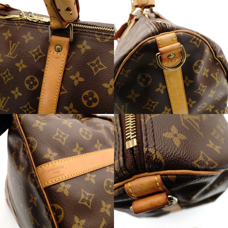LOUIS VUITTON Monogram Keepall 55 Boston Bag Bandoulière Travel Bag 7-8-708