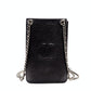 CHANEL Coco Mark Phone Holder Chain Shoulder Bag Black Leather Black CC Logo Silver Hardware 7-8-761
