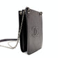 CHANEL Coco Mark Phone Holder Chain Shoulder Bag Black Leather Black CC Logo Silver Hardware 7-8-761