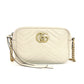 GUCCI GG Marmont Chain Shoulder Bag Off-White Leather Crossbody GG Logo 7-8-762