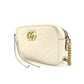 GUCCI GG Marmont Chain Shoulder Bag Off-White Leather Crossbody GG Logo 7-8-762