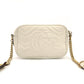 GUCCI GG Marmont Chain Shoulder Bag Off-White Leather Crossbody GG Logo 7-8-762