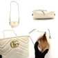 GUCCI GG Marmont Chain Shoulder Bag Off-White Leather Crossbody GG Logo 7-8-762