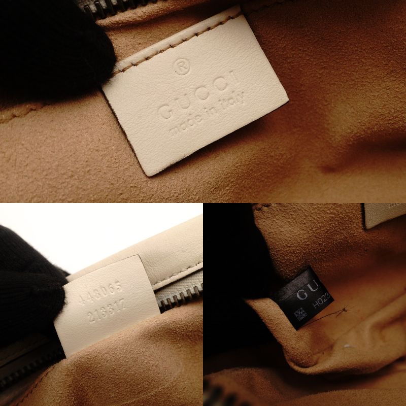 GUCCI GG Marmont Chain Shoulder Bag Off-White Leather Crossbody GG Logo 7-8-762