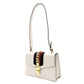 GUCCI Sylvie Shoulder Bag Sherry Line White Leather White Crossbody Gold Hardware 7-8-764