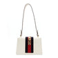 GUCCI Sylvie Shoulder Bag Sherry Line White Leather White Crossbody Gold Hardware 7-8-764