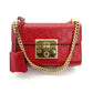 GUCCI Chain Shoulder Bag Red Leather Crossbody Gold Hardware 7-8-775