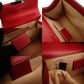 GUCCI Chain Shoulder Bag Red Leather Crossbody Gold Hardware 7-8-775