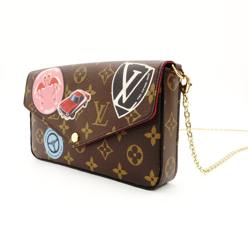 LOUIS VUITTON Pochette Felice Monogram Chain Shoulder Bag PVC Leather 7-8-783