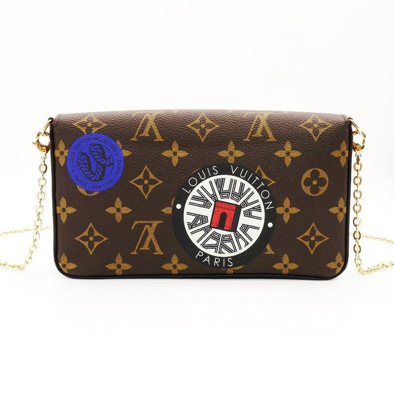 LOUIS VUITTON Pochette Felice Monogram Chain Shoulder Bag PVC Leather 7-8-783