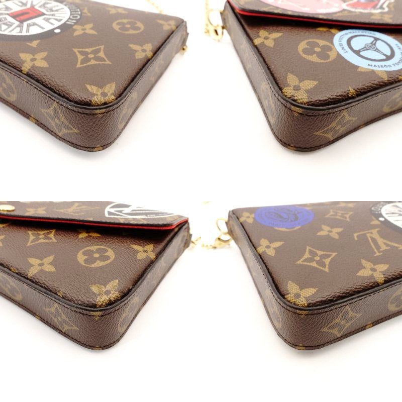 LOUIS VUITTON Pochette Felice Monogram Chain Shoulder Bag PVC Leather 7-8-783