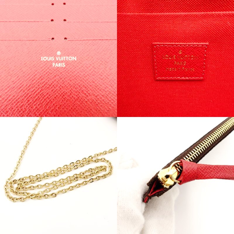 LOUIS VUITTON Pochette Felice Monogram Chain Shoulder Bag PVC Leather 7-8-783