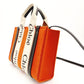 Chloe Woody Small Handbag 2-Way Orange Wool × Canvas Logo Crossbody 7-8-794