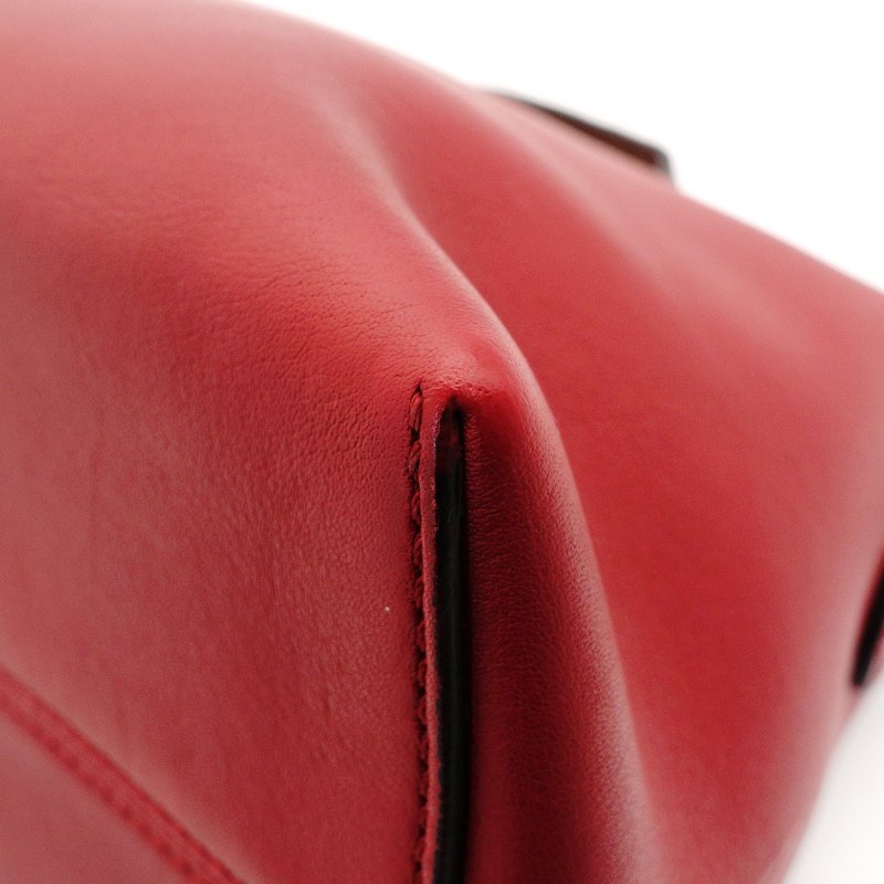 FENDI By the Way Medium Red 2-Way Red Handbag Shoulder Bag FF Logo Zucca 7-8-796