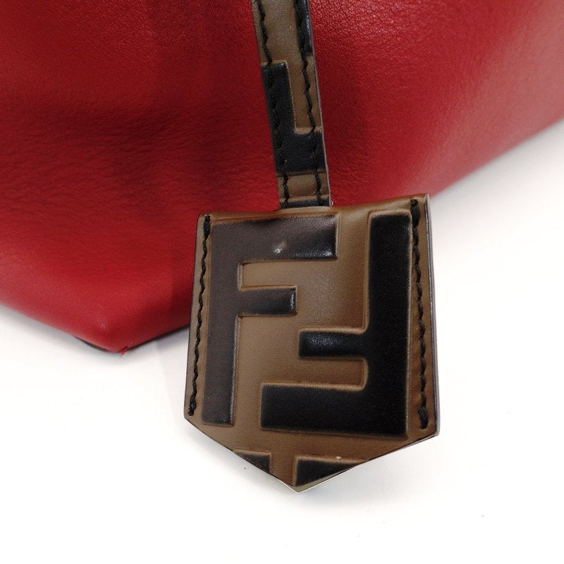 FENDI By the Way Medium Red 2-Way Red Handbag Shoulder Bag FF Logo Zucca 7-8-796