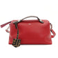 FENDI By the Way Medium Red 2-Way Red Handbag Shoulder Bag FF Logo Zucca 7-8-796