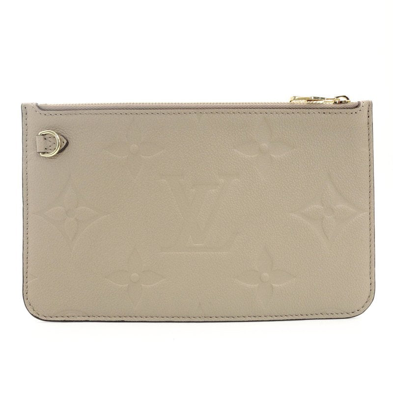 LOUIS VUITTON Monogram Implant Neverfull Pouch Brown Leather 7-9-009