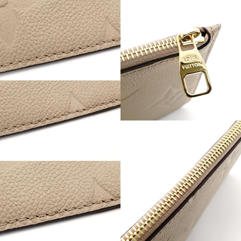 LOUIS VUITTON Monogram Implant Neverfull Pouch Brown Leather 7-9-009