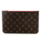 LOUIS VUITTON Monogram Neverfull Pouch Brown PVC Leather 7-9-012