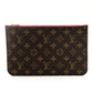 LOUIS VUITTON Monogram Neverfull Pouch Brown PVC Leather 7-9-012