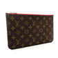 LOUIS VUITTON Monogram Neverfull Pouch Brown PVC Leather 7-9-012
