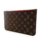 LOUIS VUITTON Monogram Neverfull Pouch Brown PVC Leather 7-9-012