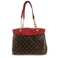 LOUIS VUITTON Parthénon Chain Tote Bag Monogram Brown × Red PVC Leather Shoulder 7-9-021