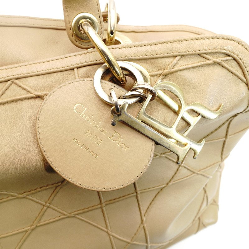 Christian Dior Granville Beige Handbag Leather 2-Way Crossbody 7-9-025