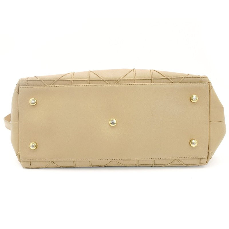 Christian Dior Granville Beige Handbag Leather 2-Way Crossbody 7-9-025