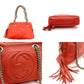 GUCCI Soho Camera Bag Chain Shoulder Bag Orange Leather GG Logo 7-9-030