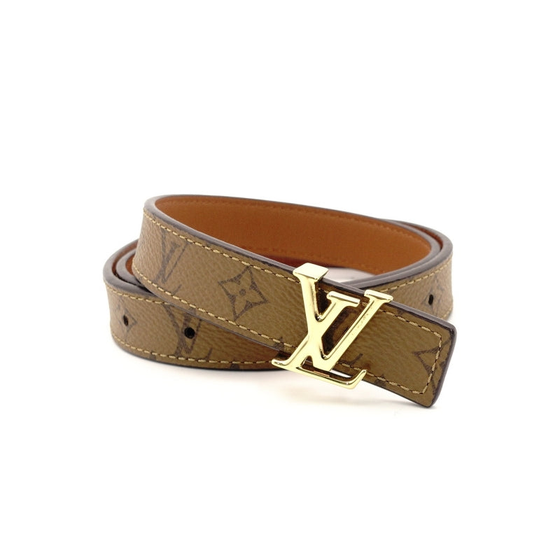 LOUIS VUITTON Monogram Reverse Belt Brown PVC Leather Reversible Size 65/26 7-9-075