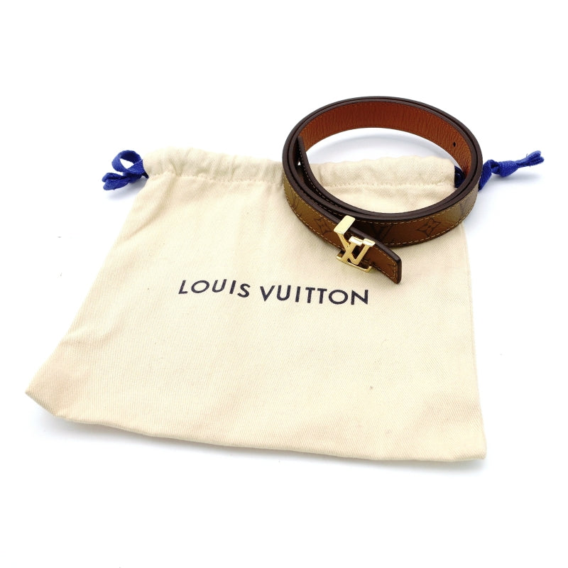 LOUIS VUITTON Monogram Reverse Belt Brown PVC Leather Reversible Size 65/26 7-9-075