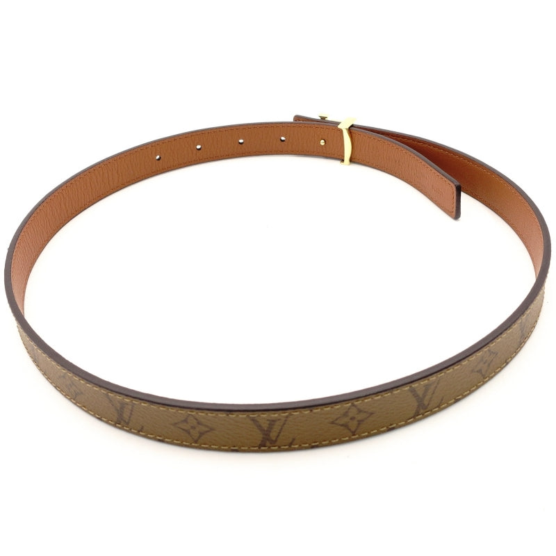 LOUIS VUITTON Monogram Reverse Belt Brown PVC Leather Reversible Size 65/26 7-9-075