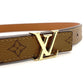 LOUIS VUITTON Monogram Reverse Belt Brown PVC Leather Reversible Size 65/26 7-9-075