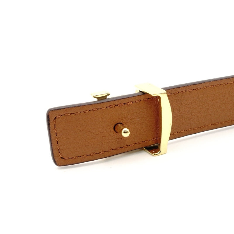 LOUIS VUITTON Monogram Reverse Belt Brown PVC Leather Reversible Size 65/26 7-9-075