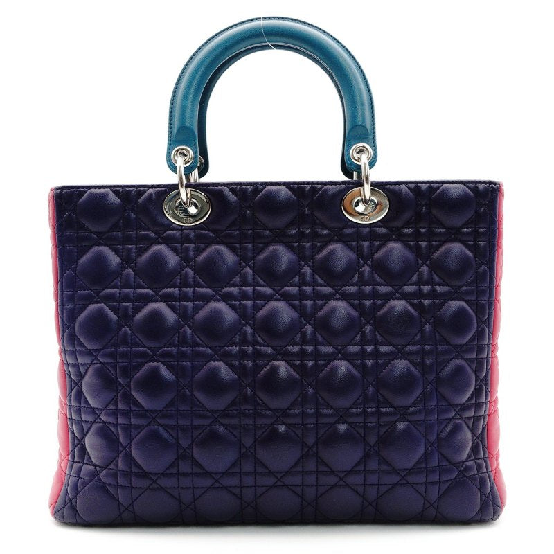 Christian Dior Lady Dior 2-Way Handbag Shoulder Leather Multicolor 7-9-090