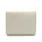 CELINE Triomphe Tri-Fold Wallet Leather Off-White Wallet Gold Hardware 7-9-134