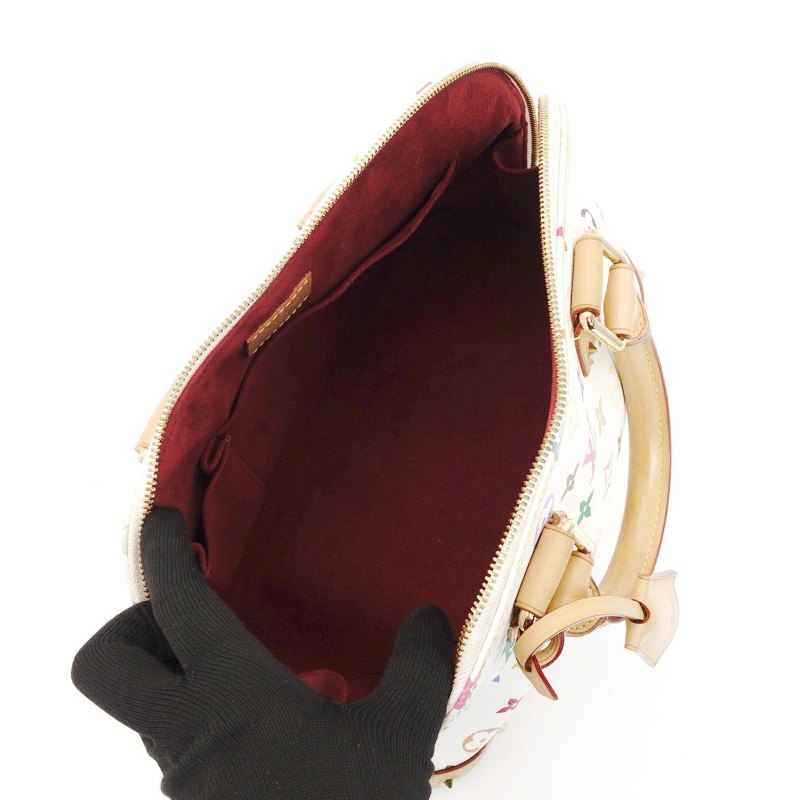 LOUIS VUITTON Multicolor Alma PM White Studded Handbag Leather 7-9-152