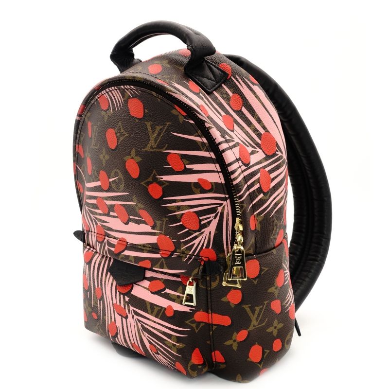 LOUIS VUITTON Palm Springs PM Backpack Jungle Dot Brown × Pink × Red Monogram 7-9-249