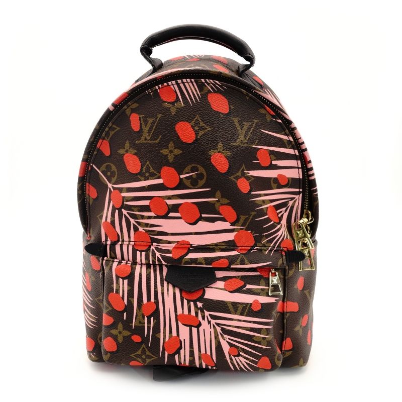 LOUIS VUITTON Palm Springs PM Backpack Jungle Dot Brown × Pink × Red Monogram 7-9-249