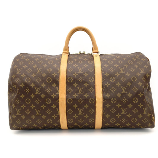 LOUIS VUITTON Keepall 55 Monogram Boston Bag Travel Brown 7-9-285