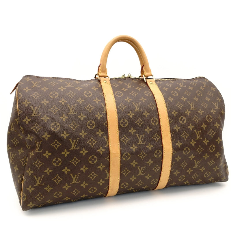 LOUIS VUITTON Keepall 55 Monogram Boston Bag Travel Brown 7-9-285