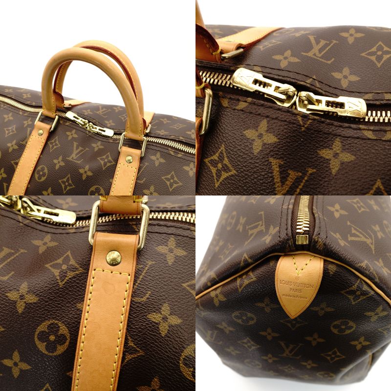 LOUIS VUITTON Keepall 55 Monogram Boston Bag Travel Brown 7-9-285
