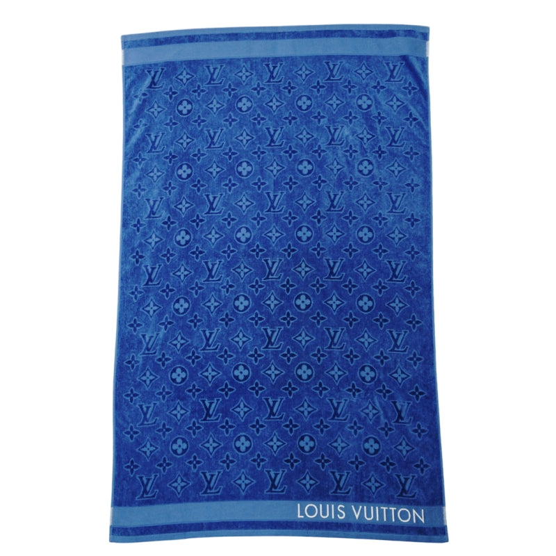 LOUIS VUITTON Oversized Bath Towel Cotton Blue R94008 Beach Towel Blue 7-9-295