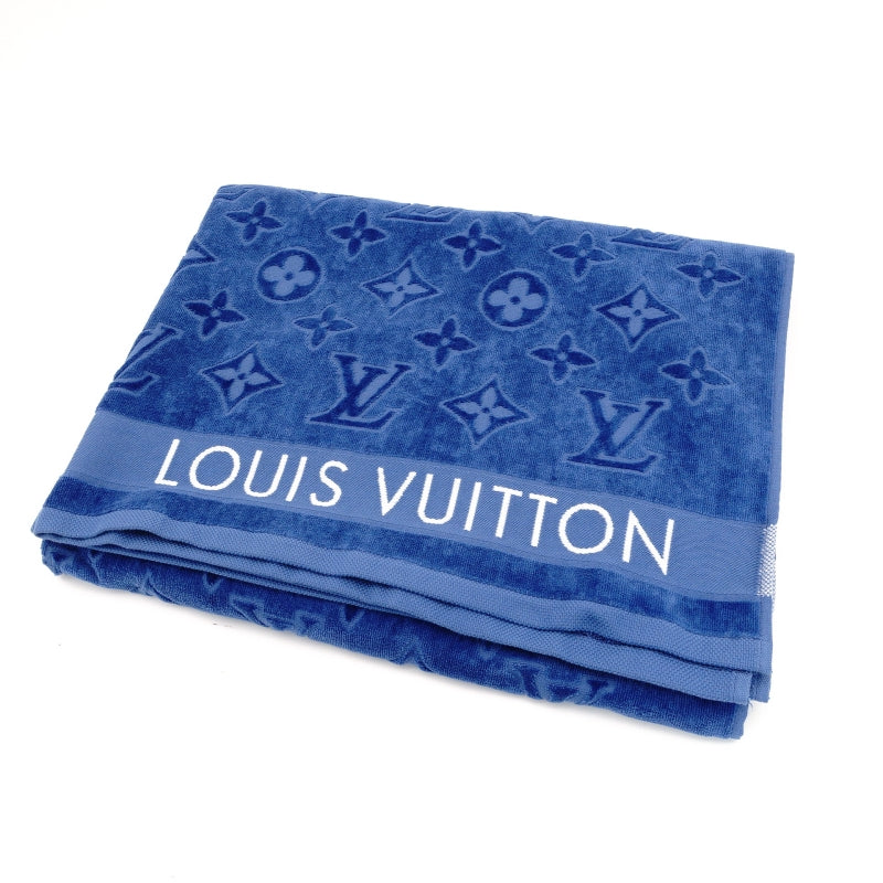 LOUIS VUITTON Oversized Bath Towel Cotton Blue R94008 Beach Towel Blue 7-9-295